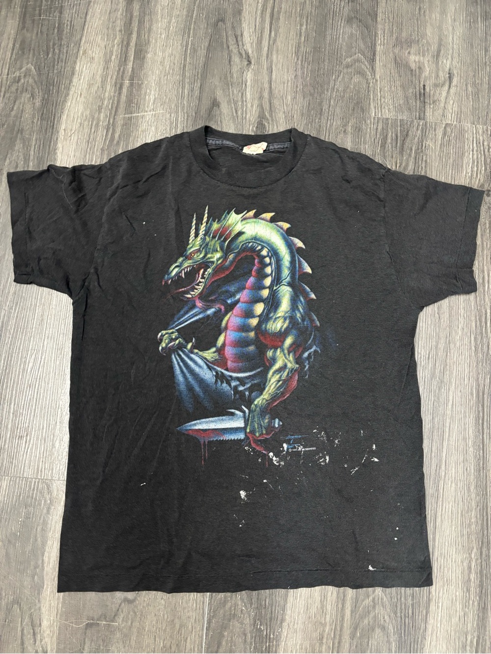 1989 JAS Enterprises Dragon Single Stitch T-Shirt Black Medium Grail Piece